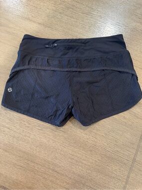 lululemon athletica Black Perforated Athletic Shorts with Zip Pocket